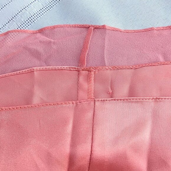 NWT Vtg Y2K ALYCE 100% Silk Coral Sequin 1 Shoulder Pageant Train Gown 6019 Sz 8 - Picture 7 of 8